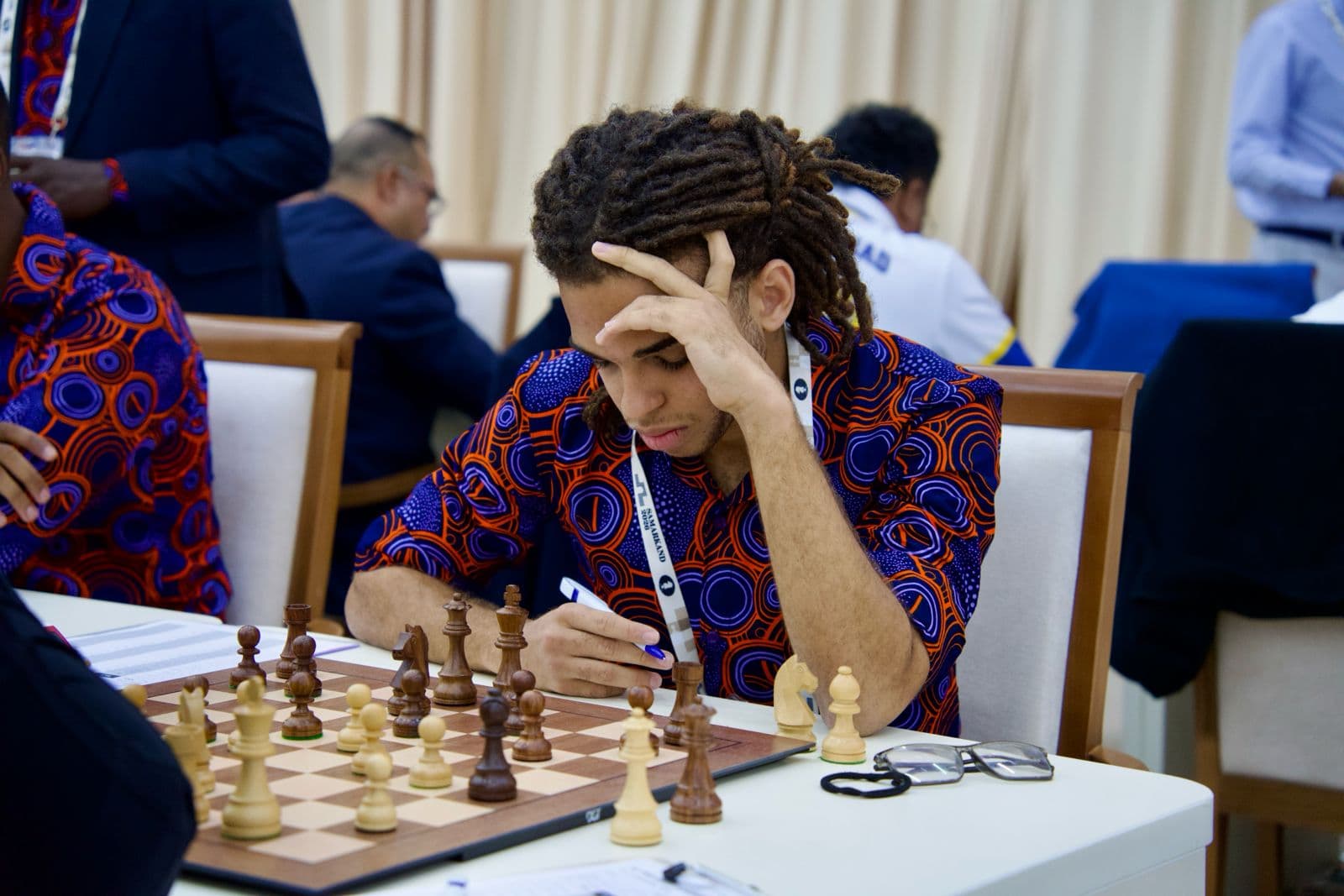 Concentration at the board.